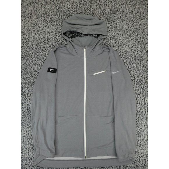 Nike KD Kevin Durant Full Zip Hoodie Mens XXL Grey Basketball Warmup Jacket